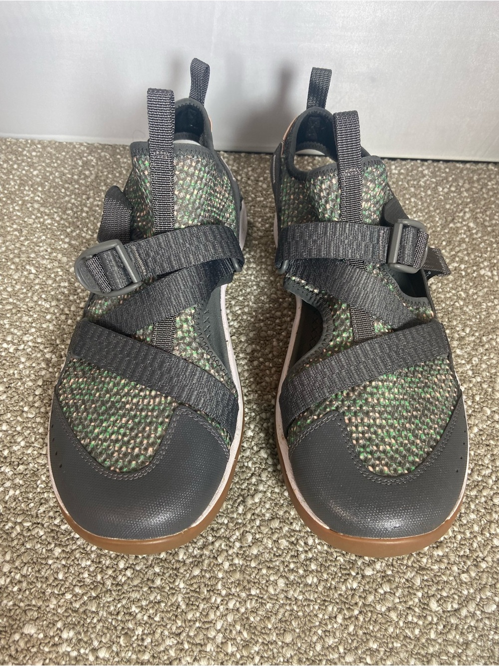 Chaco Women’s Odyssey Strap Knit Sport Sandals in Green-Grey Pre-Owned,Size 11